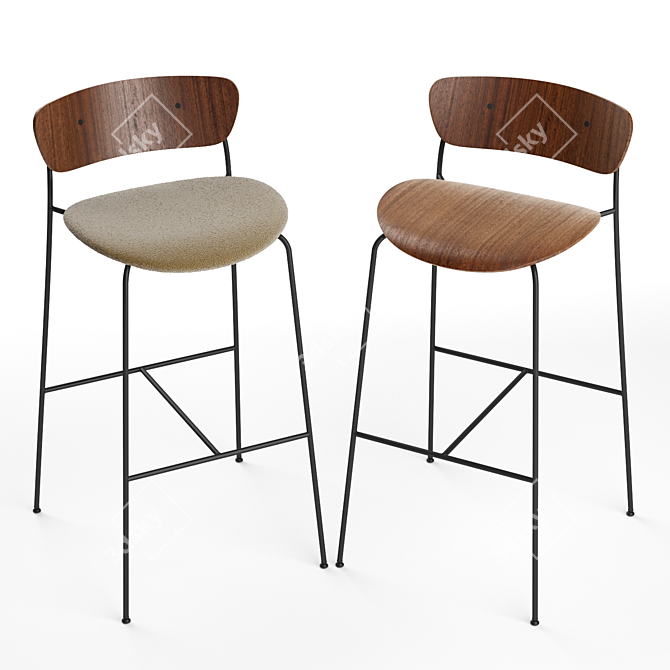 Sleek Pavilion AV7 AV9 Bar Stool 3D model image 3