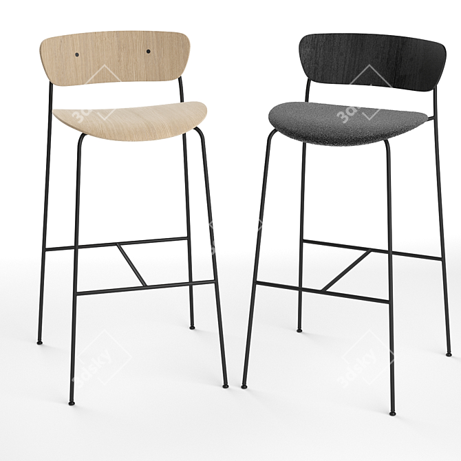 Sleek Pavilion AV7 AV9 Bar Stool 3D model image 5