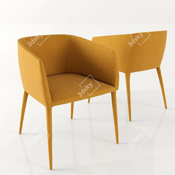 Modern Mustard Upholstered Chair 3D model image 1