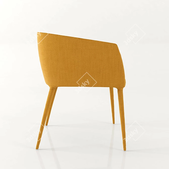 Modern Mustard Upholstered Chair 3D model image 3