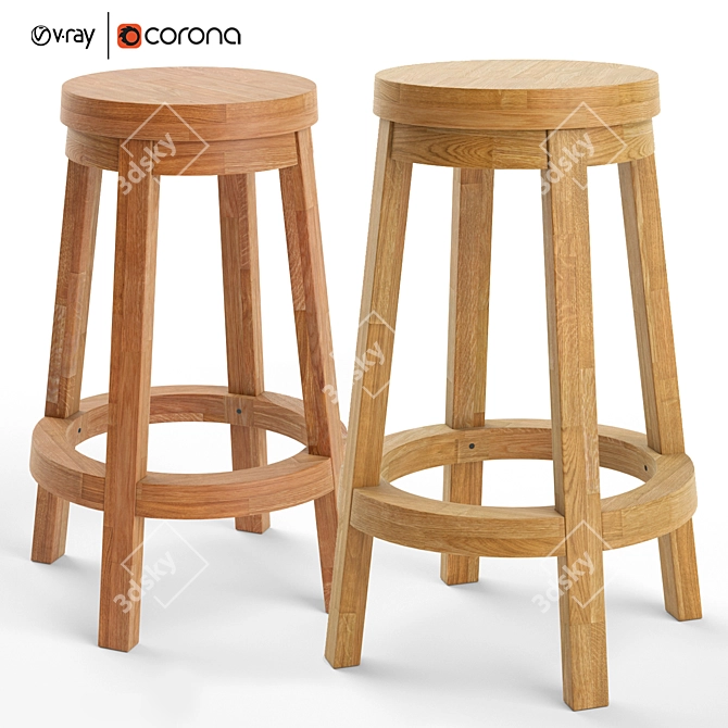 Modern Spin Counter Stool: Stylish & Functional 3D model image 1