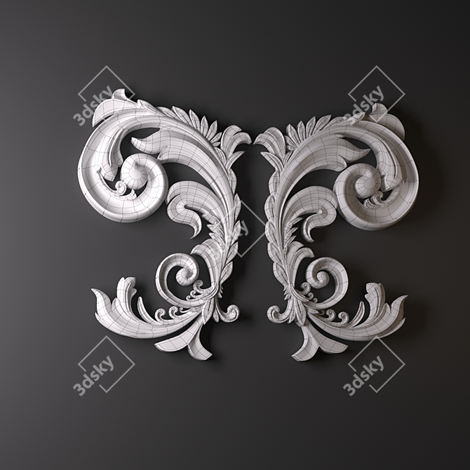 Elegant Russian Ornament 3D model image 2