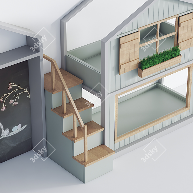 Cozy Kids Room Bed 3D model image 2