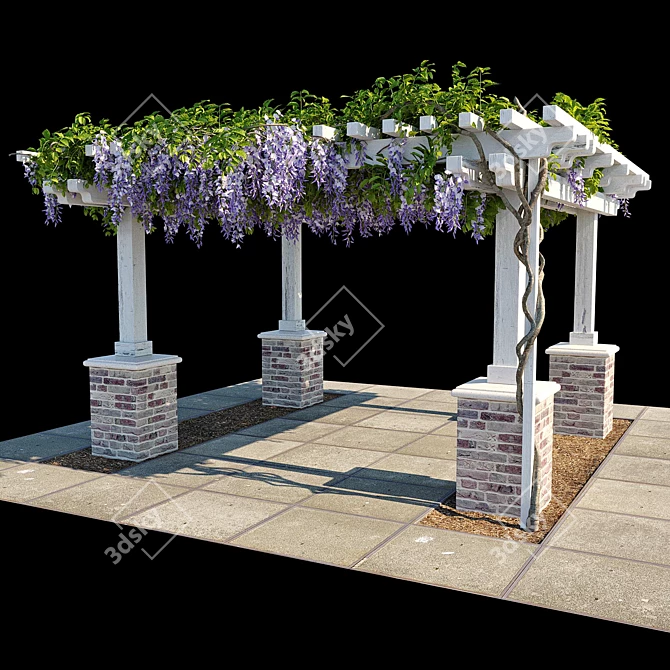 Title: Wisteria Pergola: Subtropical Elegance 3D model image 1