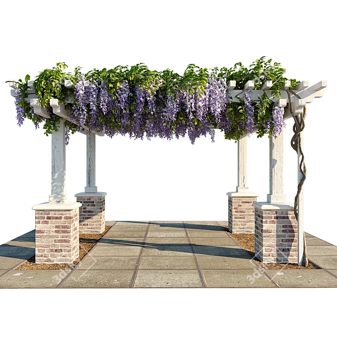 Title: Wisteria Pergola: Subtropical Elegance 3D model image 2