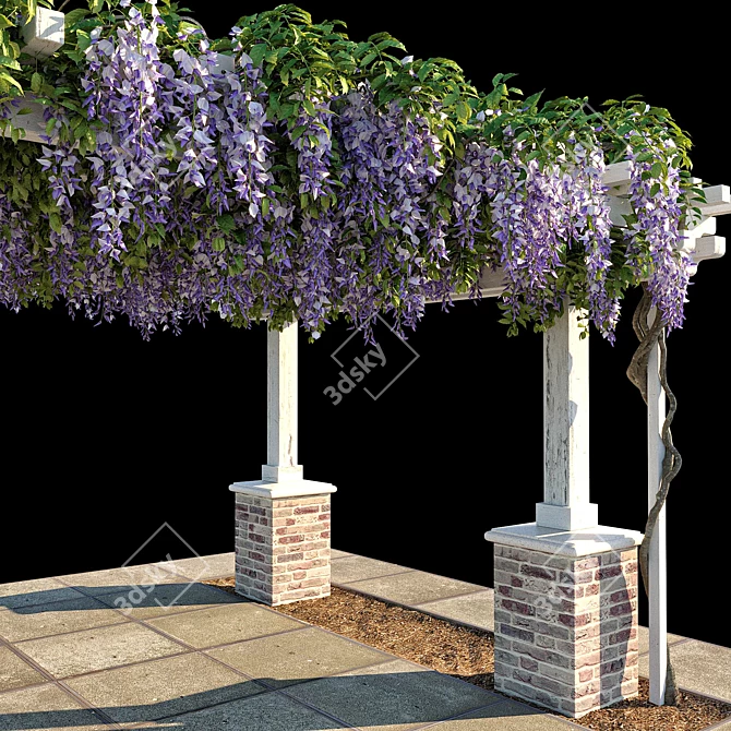 Title: Wisteria Pergola: Subtropical Elegance 3D model image 4