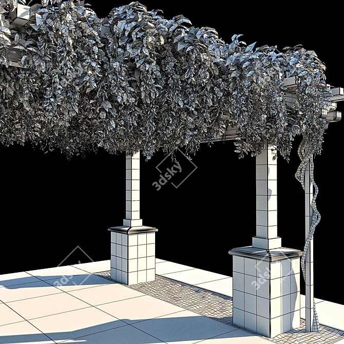 Title: Wisteria Pergola: Subtropical Elegance 3D model image 5