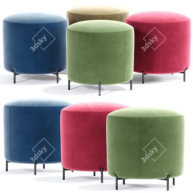 Elegant Ottoman Set for 3DSMax, Vray, and Corona 3D model image 1