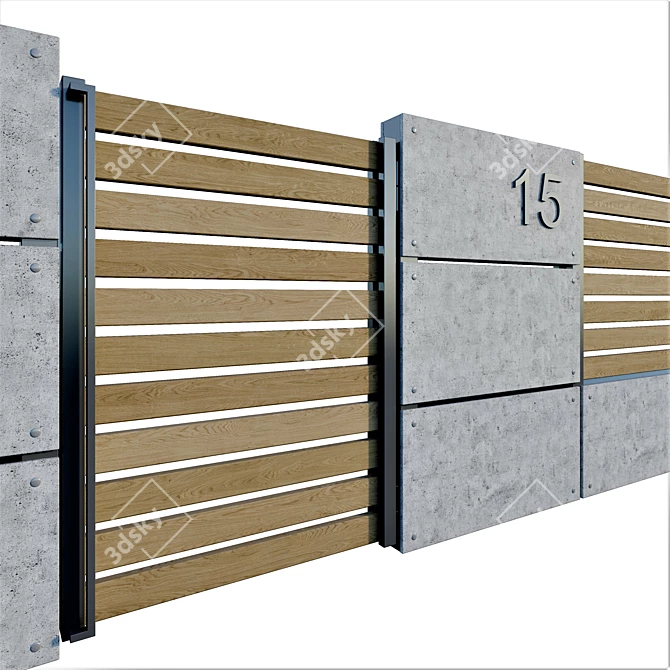 2014 Zabor Fence Unit with Corona Render 3D model image 3