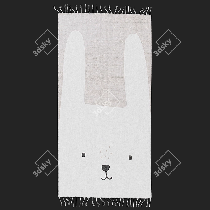 Cozy Cotton Rabbit Rug 3D model image 4