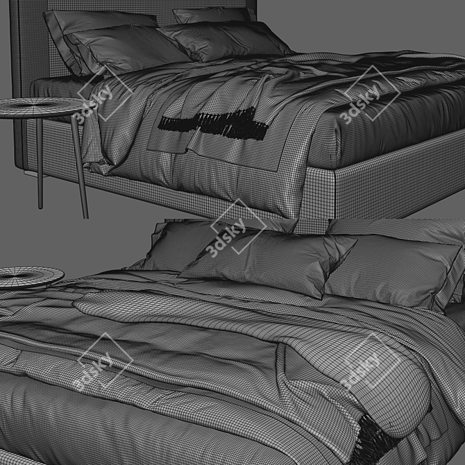 Luxurious Meridiani Bardo Bed 3D model image 5