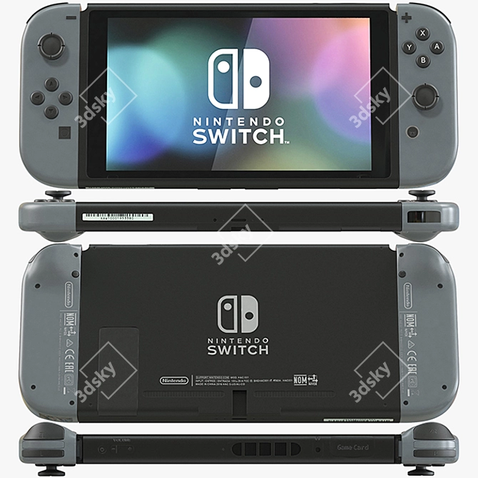 Nintendo Switch: Gray Joy Con - Portable Gaming Console 3D model image 1