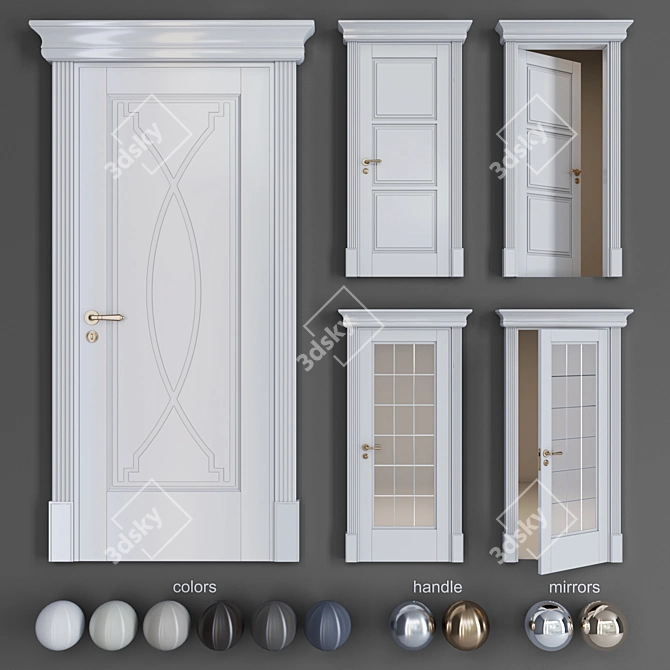 Italian Design Solo1: Classic Doors with Hidden Hinge 3D model image 1