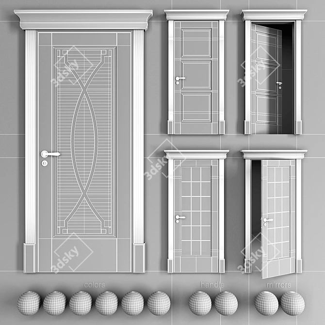 Italian Design Solo1: Classic Doors with Hidden Hinge 3D model image 5