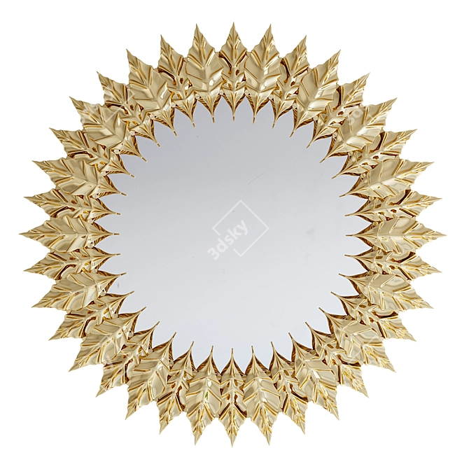 Glistening Gold Leaf Mirror 3D model image 1