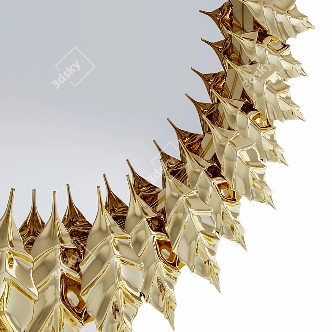 Glistening Gold Leaf Mirror 3D model image 3