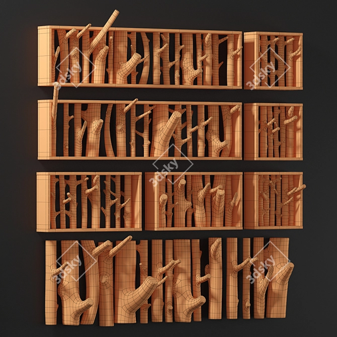 Rustic Firewood Decor Logs 3D model image 5