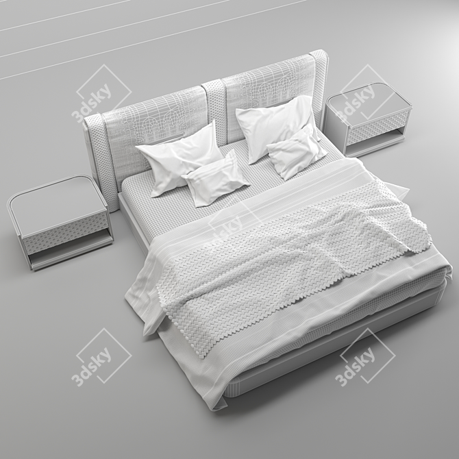 3Dmax2015 Bed: Corona & Vray Compatible 3D model image 4