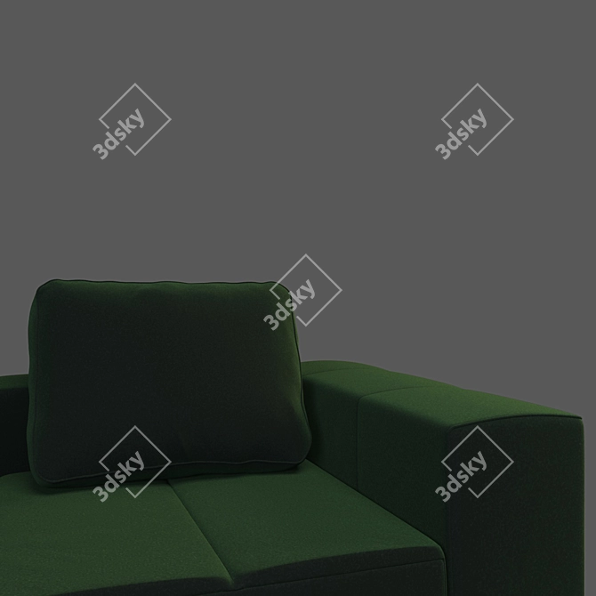 Amsterdam Green Velvet Sofa 3D model image 4