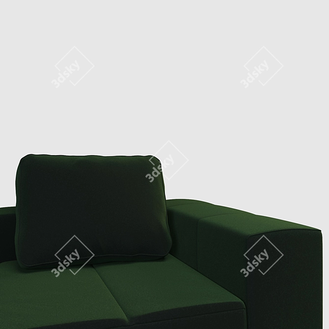 Amsterdam Green Velvet Sofa 3D model image 8