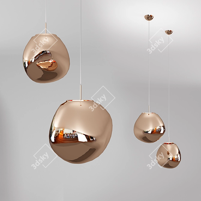 Deleeme 9305P-CP Pendant Light: Elegant Design, 28cm Width, 3D Files Available 3D model image 1