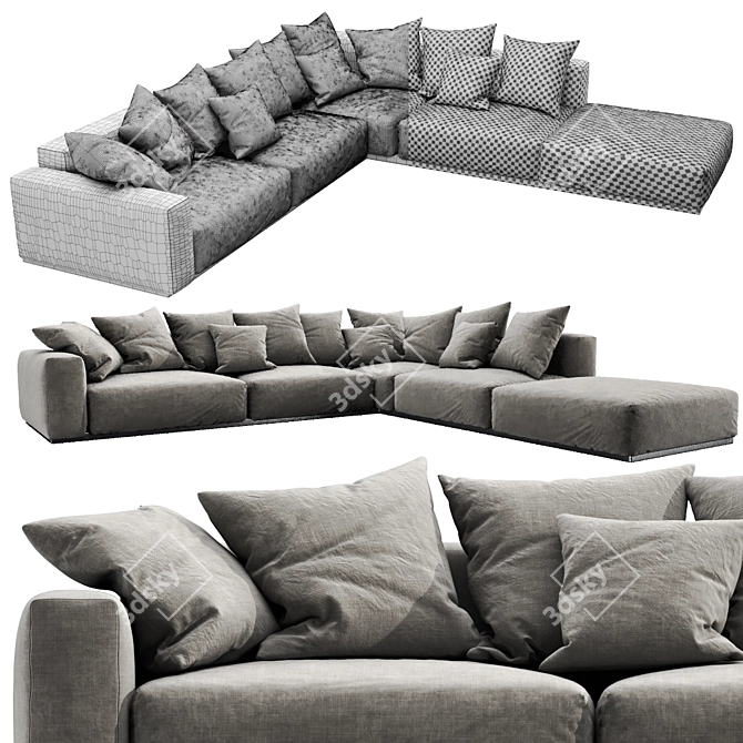 Versatile Flexform Lario Sectional 3D model image 3