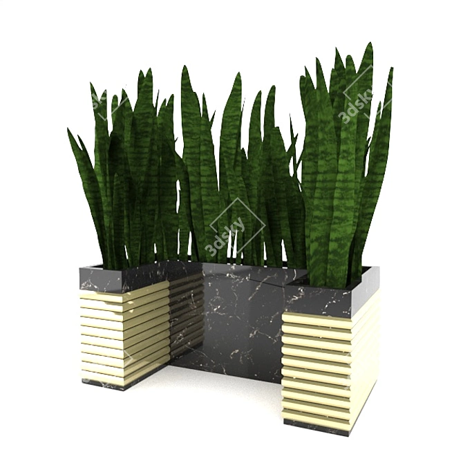 Sleek Sansevieria Leaf Sculpture 3D model image 1