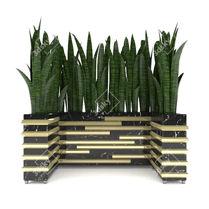 Sleek Sansevieria Leaf Sculpture 3D model image 4