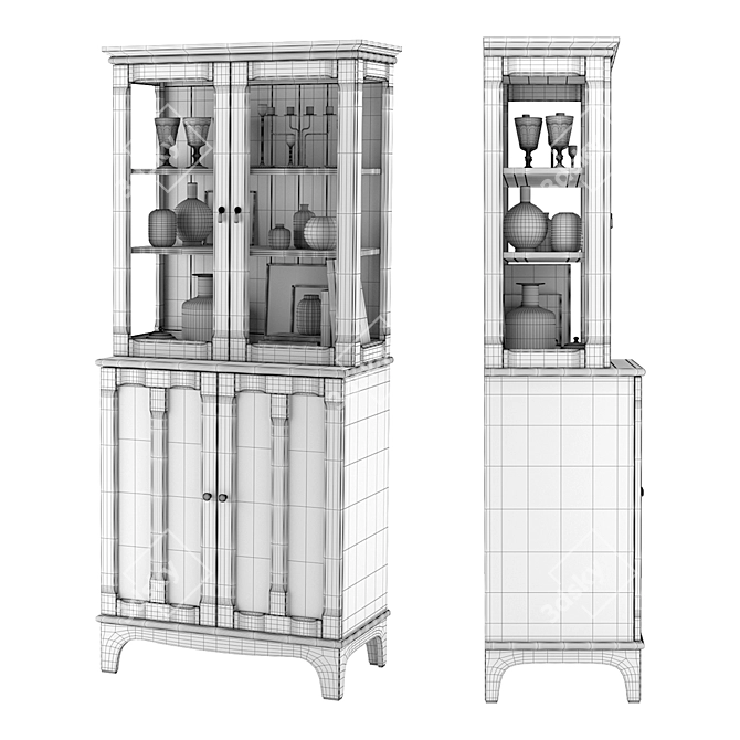 Elegant Lommarp Glass Door Cabinet 3D model image 4