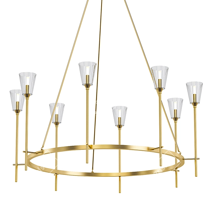 Modern Glass Torch Chandelier 3D model image 1