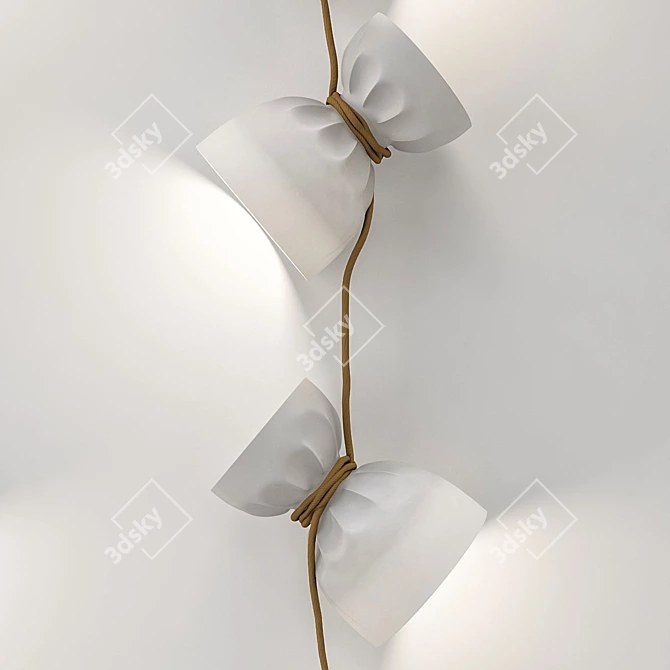 Elegant Crumpled Paper Pendant 3D model image 3