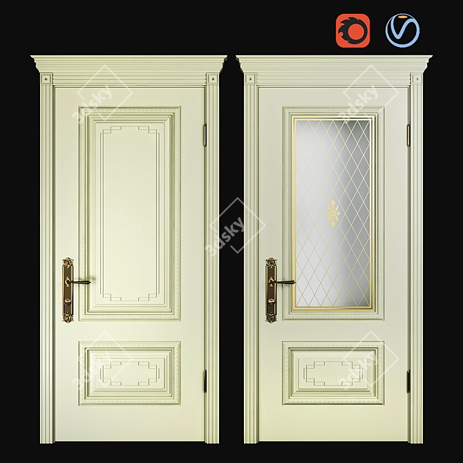 VIVA Classic Interior Door 3D model image 1