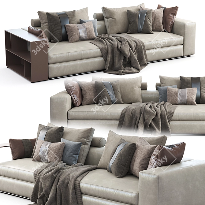 Flexform Groundpiece Sofa: Modern Comfort for Your Living Room 3D model image 1