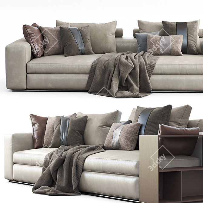 Flexform Groundpiece Sofa: Modern Comfort for Your Living Room 3D model image 2