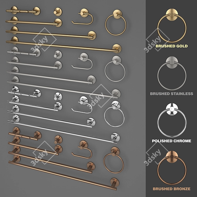 Delaney 900 Series Bath Accessories Set 3D model image 1