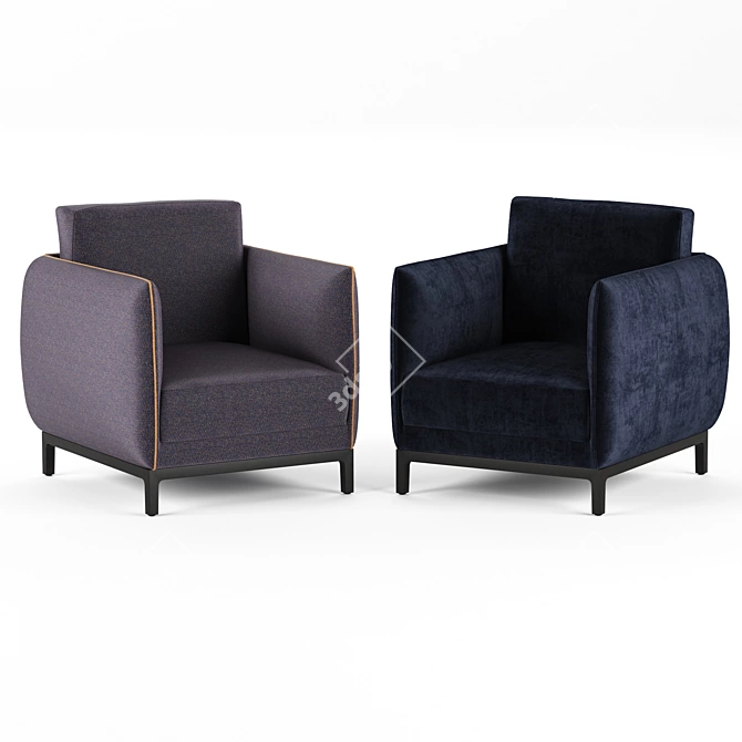 Lima Armchair: Sleek & Modern Design 3D model image 1