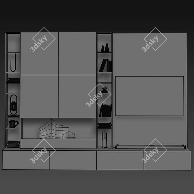 Sleek TV Wall Unit 14 | 3dsmax2014 & V-ray 3D model image 5