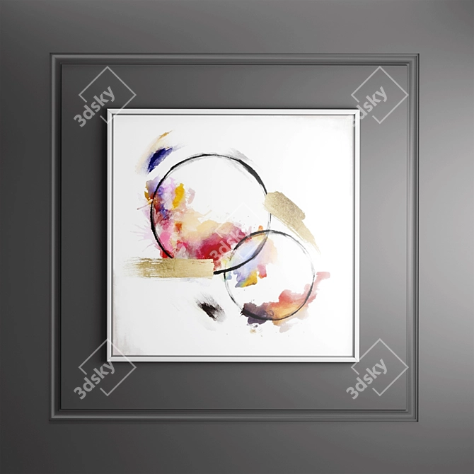 Abstract Circles Framed Picture 3D model image 3