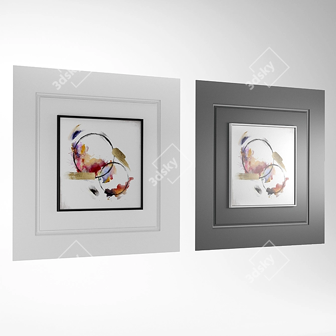Abstract Circles Framed Picture 3D model image 4
