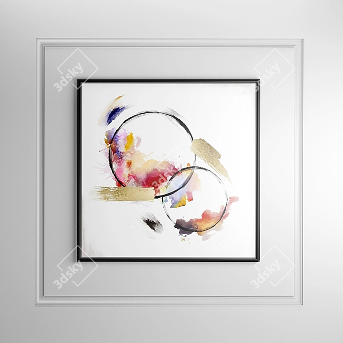 Abstract Circles Framed Picture 3D model image 5