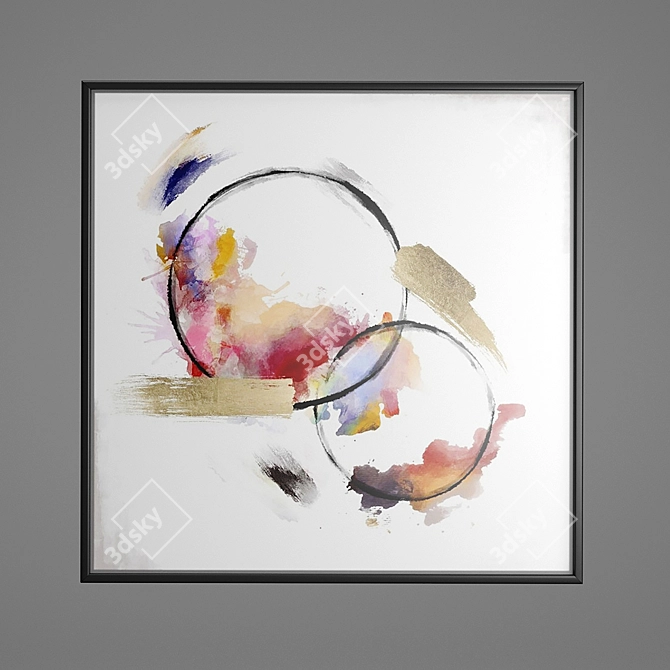 Abstract Circles Framed Picture 3D model image 7