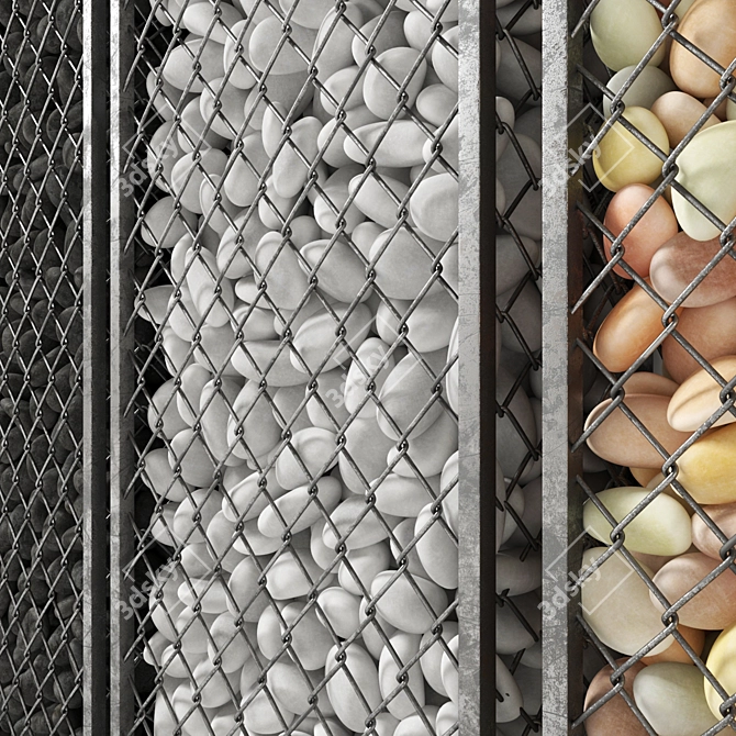 Oval Pebble Gabion for Low N5 Landscaping 3D model image 4