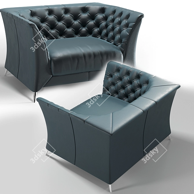 Title: Natuzzi La Scala Armchair: Elegant and Comfortable 3D model image 4