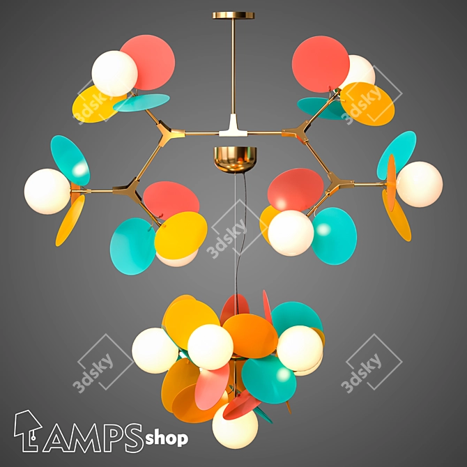 Elegant Lauren Chandelier 3D model image 1