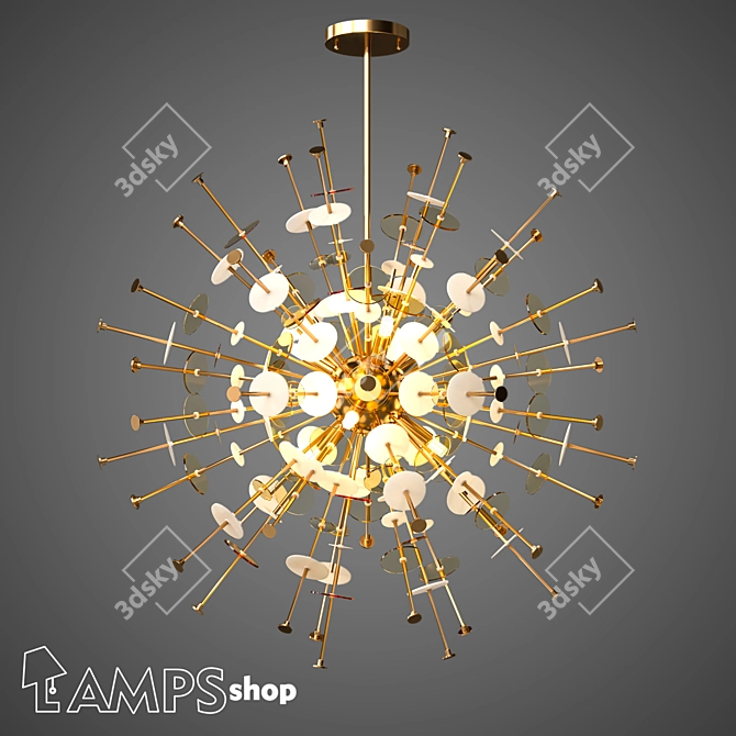 Dandelion Chandelier: Elegant Illumination 3D model image 1