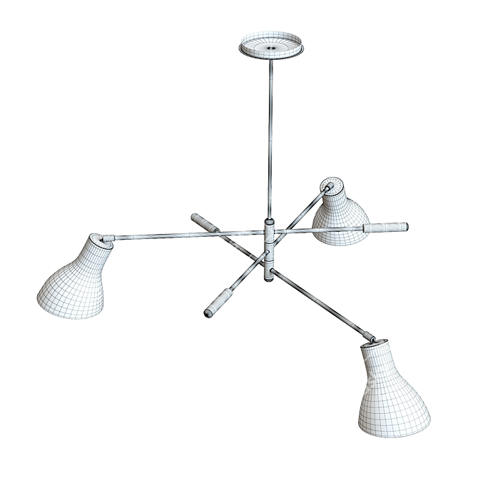 Elegant Kace Chandelier: 3 Arms 3D model image 5