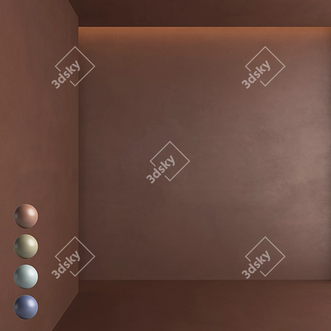 Decorative Concrete Set: 4 Colors, High-Quality Materials & Textures 3D model image 1