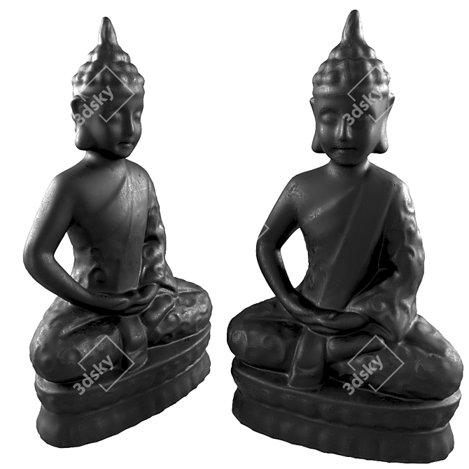  Serene Buddha Lotus Statue - 3D Visual Masterpiece 3D model image 1