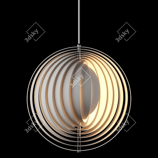 Vintage Moon Lamp by Verner Panton 3D model image 3