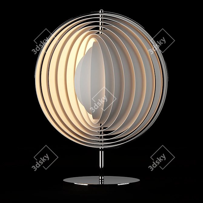 Vintage Moon Lamp by Verner Panton 3D model image 4